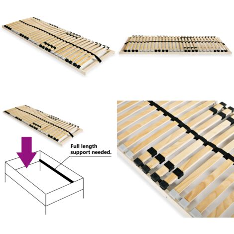 Somier de láminas sin colchón con 28 listones 7 zonas 70x200 cm - Somier sin colchón - Somier de madera