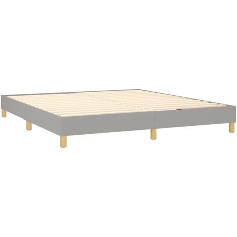 Somier de láminas sobre patas estructura de cama 160x200 cm tela gris claro TDL0207187