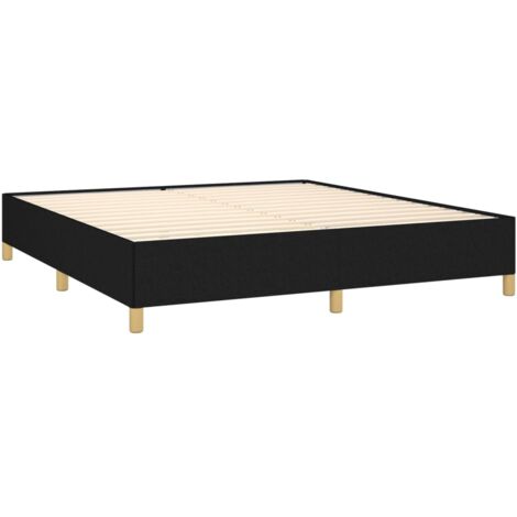 Somier de láminas sobre patas estructura de cama 160x200 cm tela negra TDL0207008