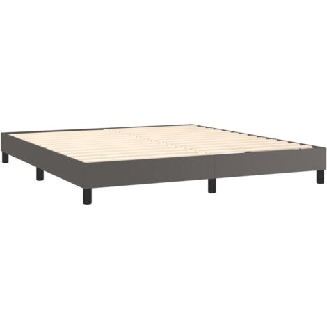 Somier de láminas sobre patas estructura de cama 180x200 cm sintético gris TDL0207222