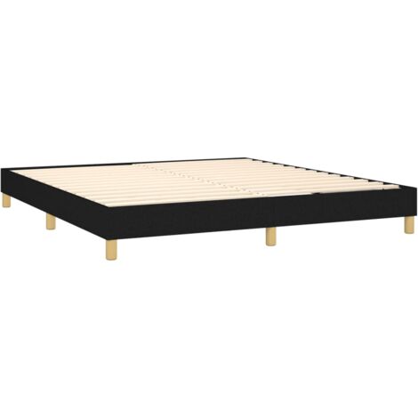 Somier de láminas sobre patas estructura de cama 180x200 cm tela negra TDL0206998