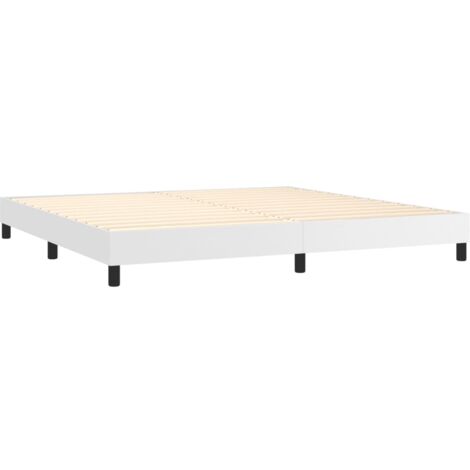 Somier de láminas sobre patas estructura de cama 200x200 cm sintético blanco TDL0207358