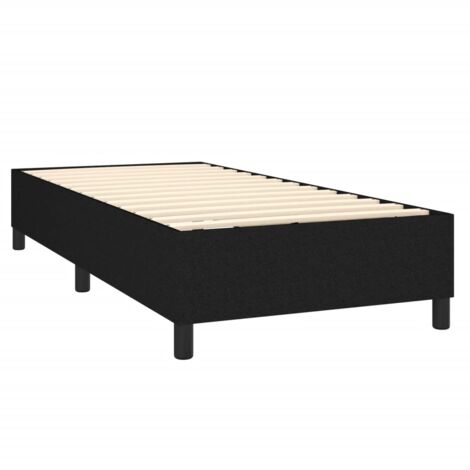 Somier de láminas sobre patas estructura de cama 90x200 cm tela negra TDL0206966