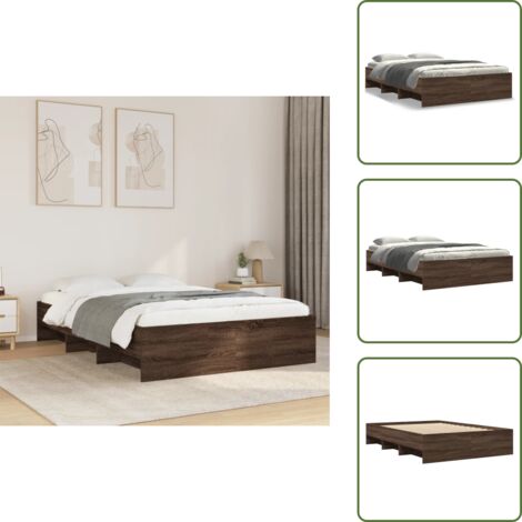 Somier de láminas - vidaXL Estructura de cama sin colchón madera marrón roble 120x190 cm - Almacenamiento en cama