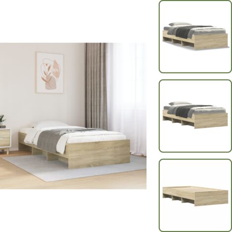 Somier de láminas - vidaXL Estructura de cama sin colchón madera roble Sonoma 100x200 cm - Cama de madera
