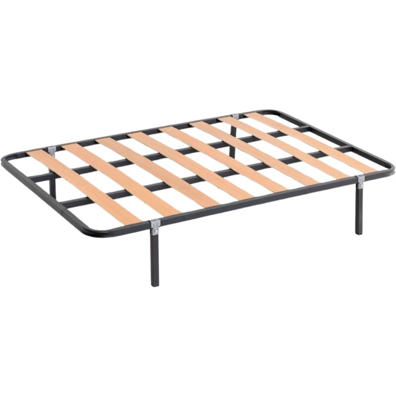 

Somier de Tubo acerado 30x30 mm + 4 patas con Refuerzo Central láminas de chopo y Pintura Metalizada 105x190 cm