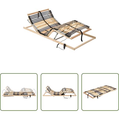 Somier eléctrico -  Cama somier eléctrico de láminas sin colchón 7 zonas 90x200 cm