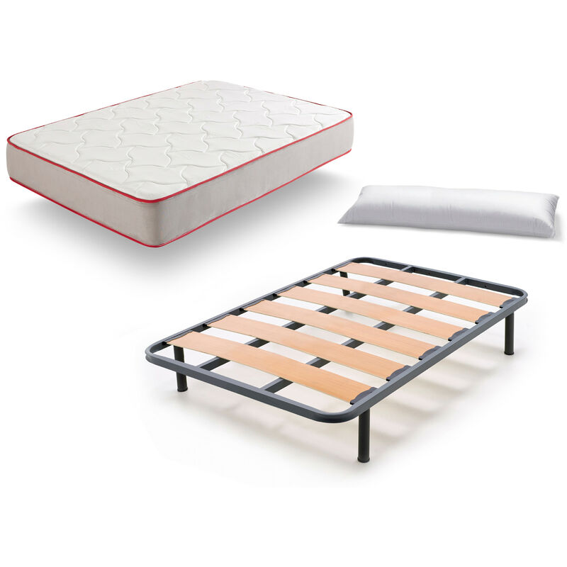 

Somier Lama Ancha + Colchon Bamboo 3d + Almohada Fibra Resinada - 80x180