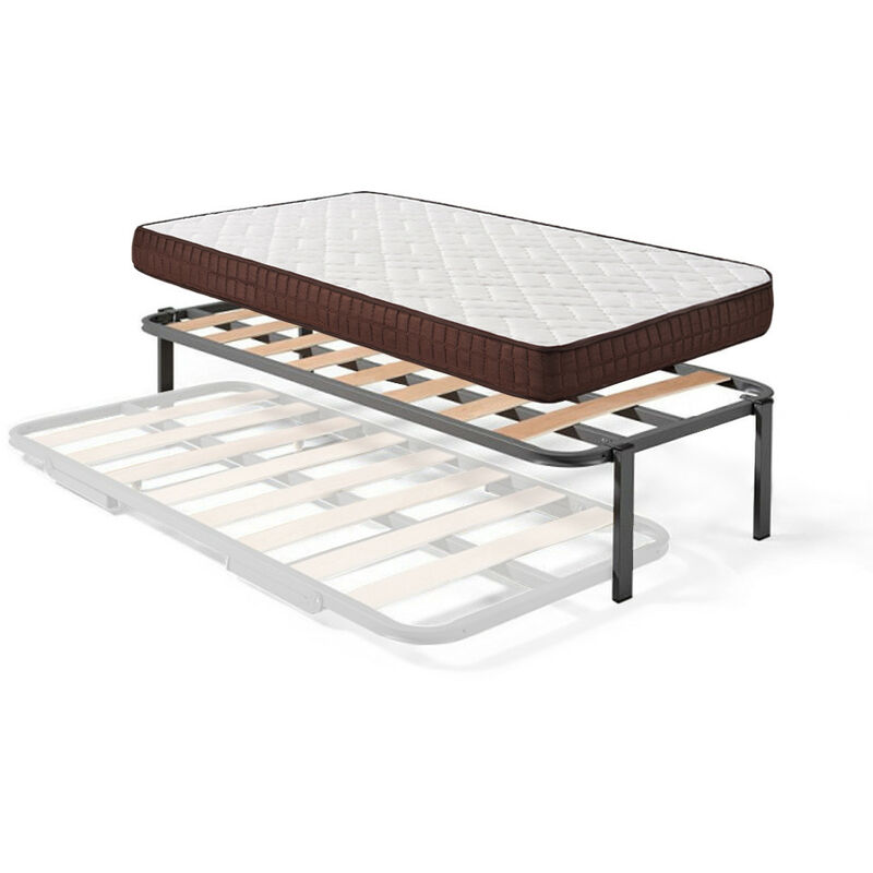 

Somier Superior de Cama Nido con 4 Patas + Colchon Viscobrown Doble Capa Viscosoft, Altura 15 cm, 80x200 cm