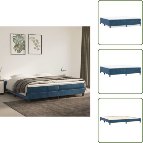 Somier - vidaXL Estructura Estructura de cama con somier terciopelo azul oscuro 200x200 cm - Terciopelo