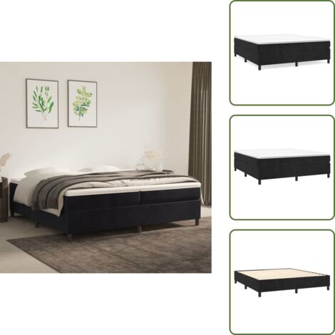 Somier - vidaXL Estructura Estructura de cama con somier terciopelo negro 200x200 cm - Terciopelo