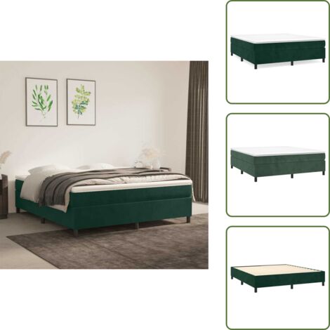 Somier - vidaXL Estructura Estructura de cama con somier terciopelo verde oscuro 180x200 cm - Terciopelo