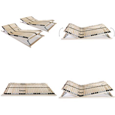 Somieres de láminas con 28 listones 7 zonas 2 uds 80x200 cm - Somier de madera - Somier ajustable