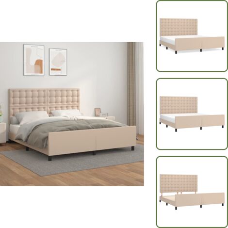 Sommeil confortable - vidaXL Cadre de lit sans matelas cappuccino 160x200 cm similicuir - Soutien du dos