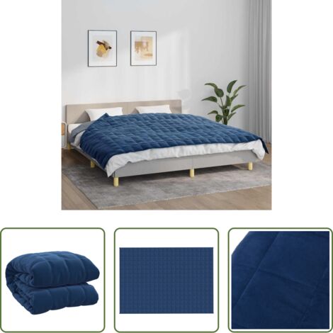 Sommeil -  Couverture lestée Bleu 155x220 cm 11 kg Tissu