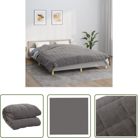 Sommeil -  Couverture lestée Gris 220x240 cm 15 kg Tissu