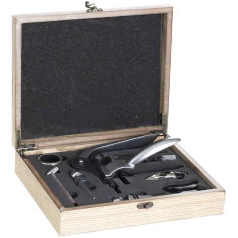 Sommelier-Set im Holzbox, 9-teilig