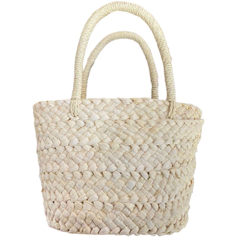 Image of Sommer Handarbeit Gewebt Tasche Mais Schale Korb Stroh Rattan Eltern-Kind Kinder