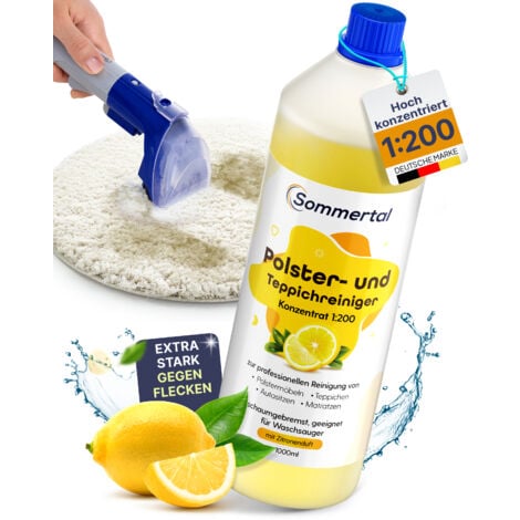 Sommertal Polster- und Teppichreiniger, 1L Profi Konzentrat, für über 40 Waschvorgänge, geeignet für Sofa, Polster, Auto Sitze, Teppich