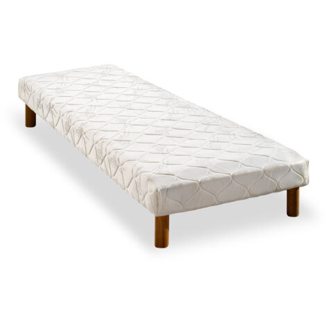 Sommier 14 lattes 80x190 cm – Structure en pin renforcée – Hauteur 14 cm – Pieds de 17 cm – Lattes multiplies vernies