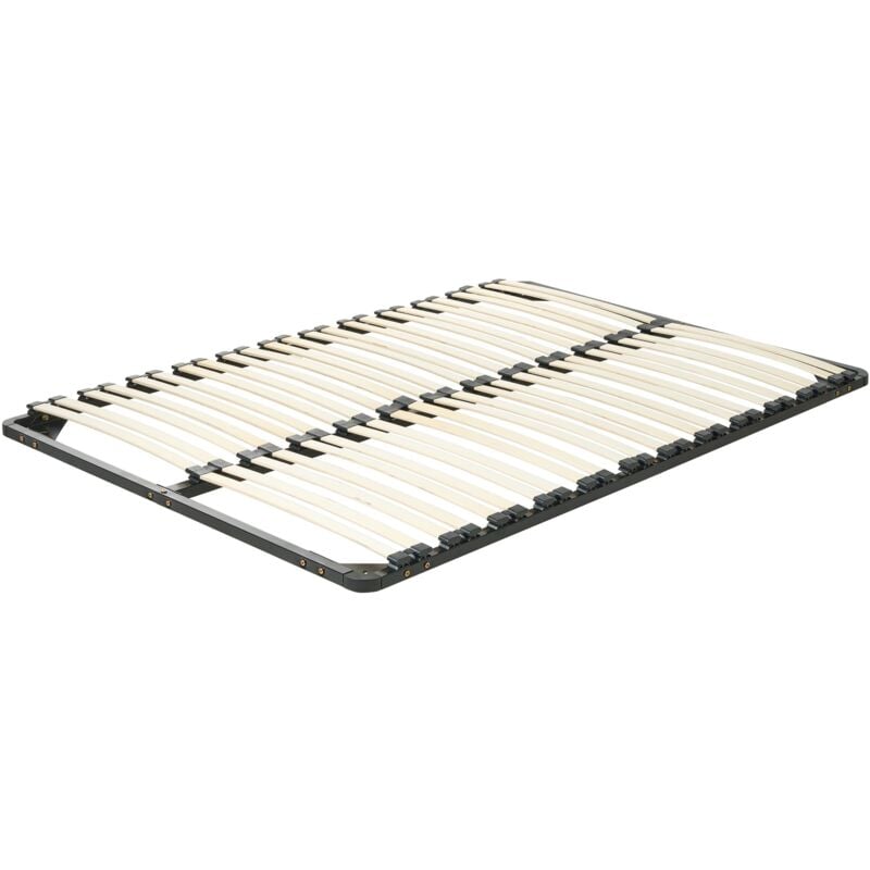Beliani - Sommier à Lattes en Acier pour Lit Double 160 x 200 cm avec 24 Lattes en Bois Combourg