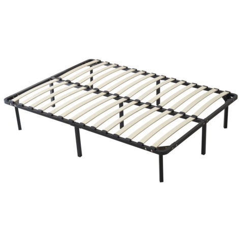 Sommier 70x190 cm Jacky - Solide et Confortable x 29 cm - Cadre à Lattes + 6 Pieds en Métal - Épaisseur Métal 1,2 mm - 14 Lattes en 9 mm