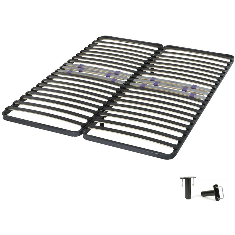 Ebac Literie - Sommier à lattes 2x80x200 C223 - 42 lattes bois - Fabrication française