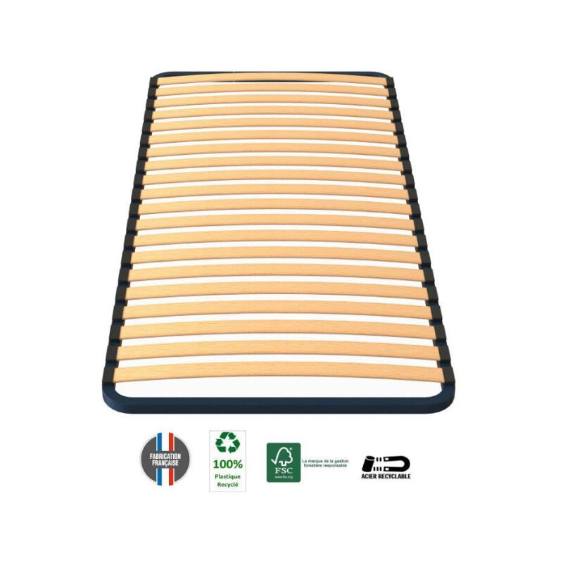 Les Tendances - sedac Loysa Sommier 90x190 cm - Acier Bleu nuit