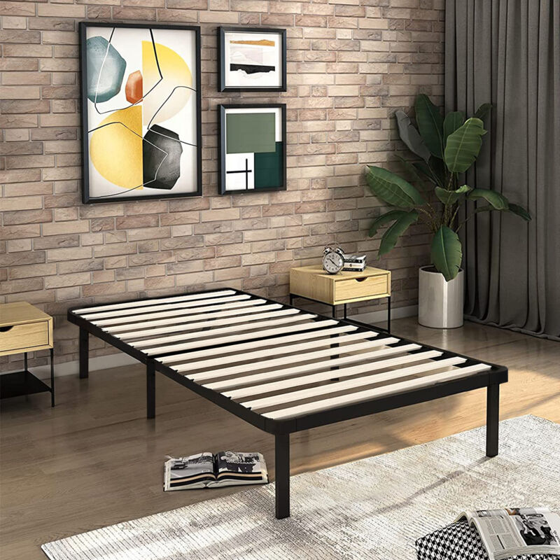 Sommier 90x190cm avec 6 Pieds - Épaisseur 26CM - Sommiers à Lattes en Bois pour Adulte et Enfant - 14 Lattes - Livré en 2-5 Jours