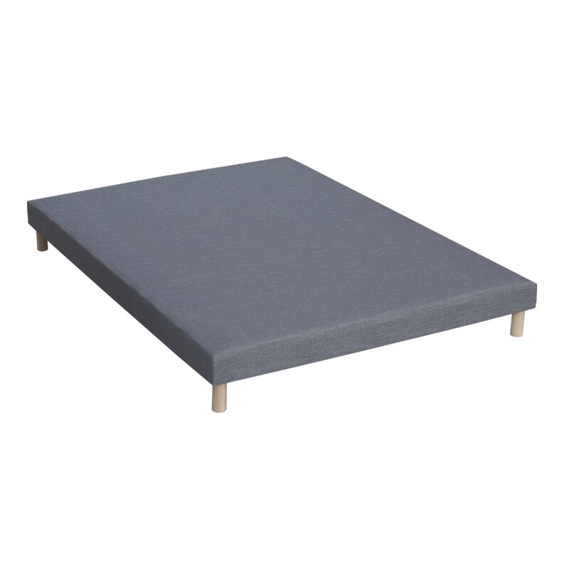 Idliterie - sommier tapissier a lattes bleu denim made in <strong>france</strong> dimensions 140 x 190 cm
