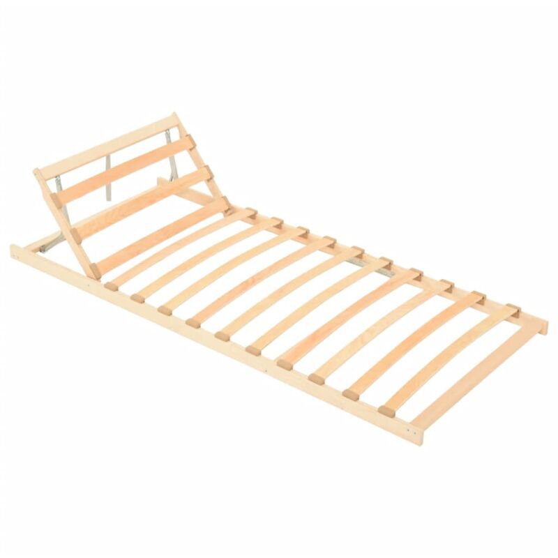 Vidaxl – Sommier à lattes 70x200 cm – Hêtre massif et bouleau – Tête de lit réglable – 13 lattes – Assemblage requis