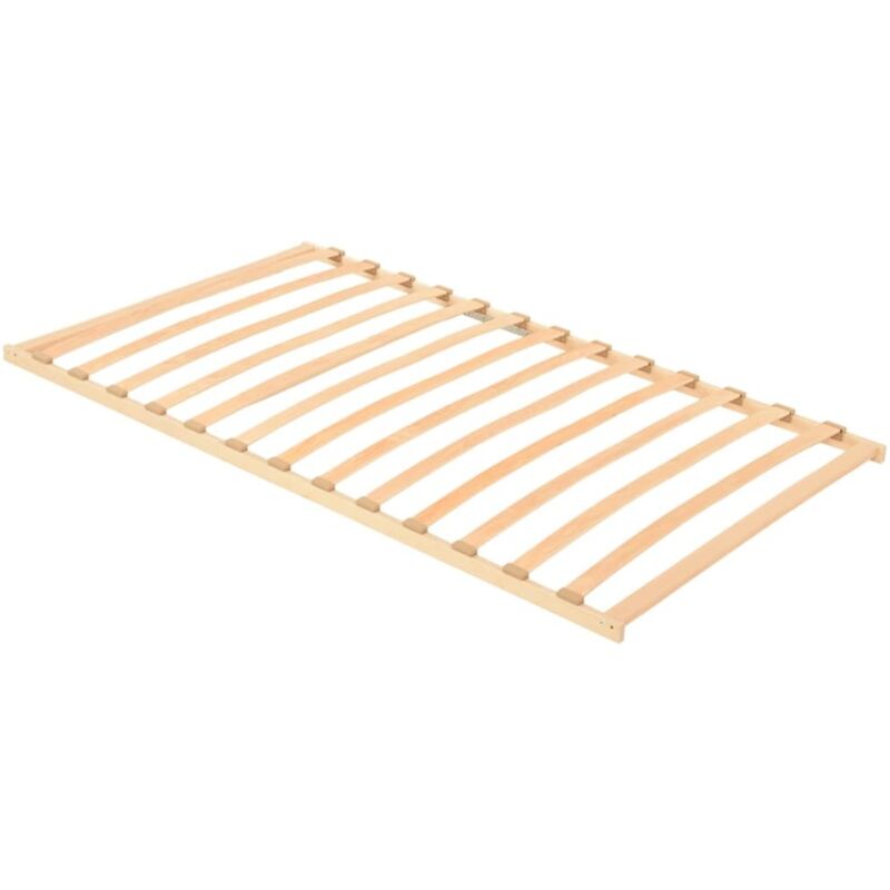Vidaxl – Sommier à lattes 100x200 cm – Cadre en hêtre massif avec 13 lattes – Capuchons en caoutchouc pour stabilité – Assemblage requis