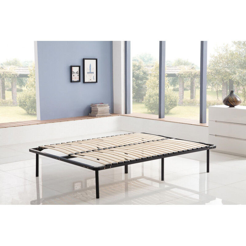 Kosmi - Sommier à lattes 160x190 cm sur pieds pour lit 2 places