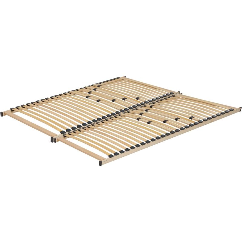Beliani - Sommier à Lattes 180 x 200 cm Lit Deux Places King Size Cadre en Bois Ressorts Vouziers