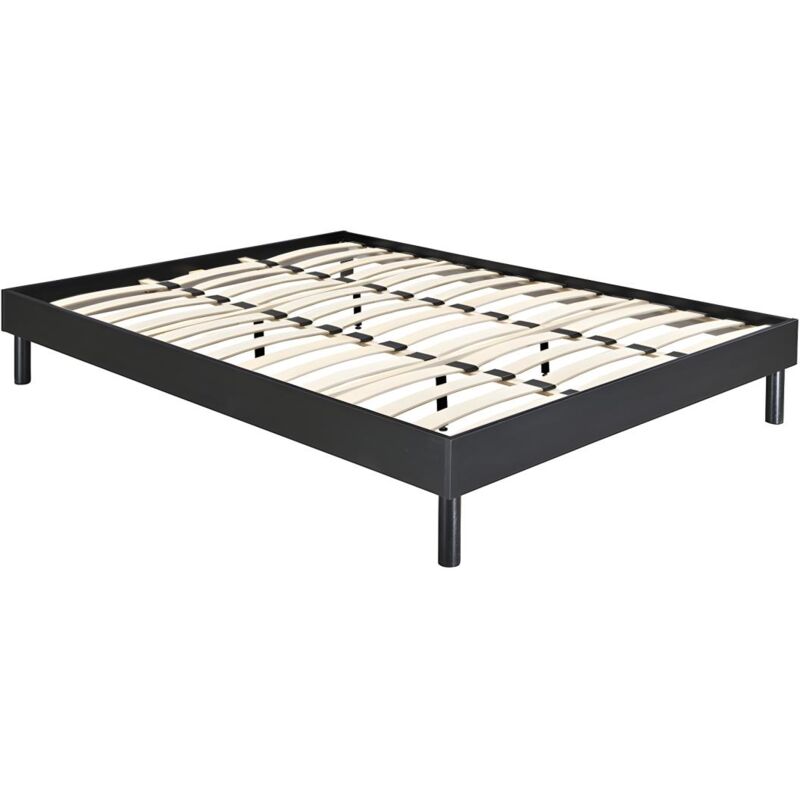 Vente-unique - Sommier à lattes 180 x 200 cm - Noir - muchigan de ysmée