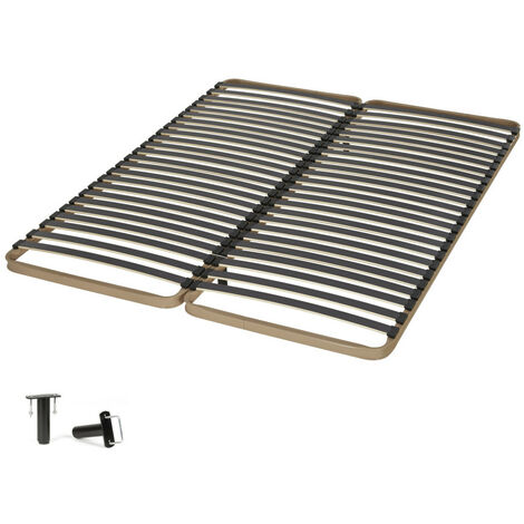 Sommier à lattes 2x80x200 C224 - 48 lattes bois - Fabrication française