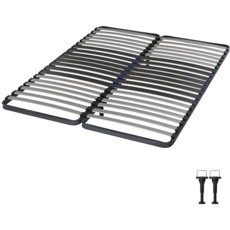 Sommier à lattes 2x80x200 C34 - 40 lattes bois - Fabrication française