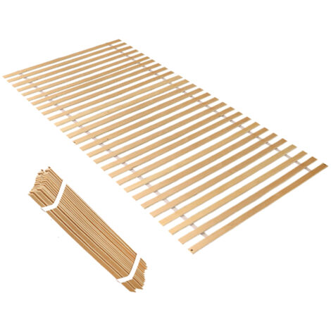 WOLKETON Sommier à lattes à roulettes 90x200 cm,avec 28 lattes,rigide,sommier à lattes à roulettes,Sommier à lattes à roulettes