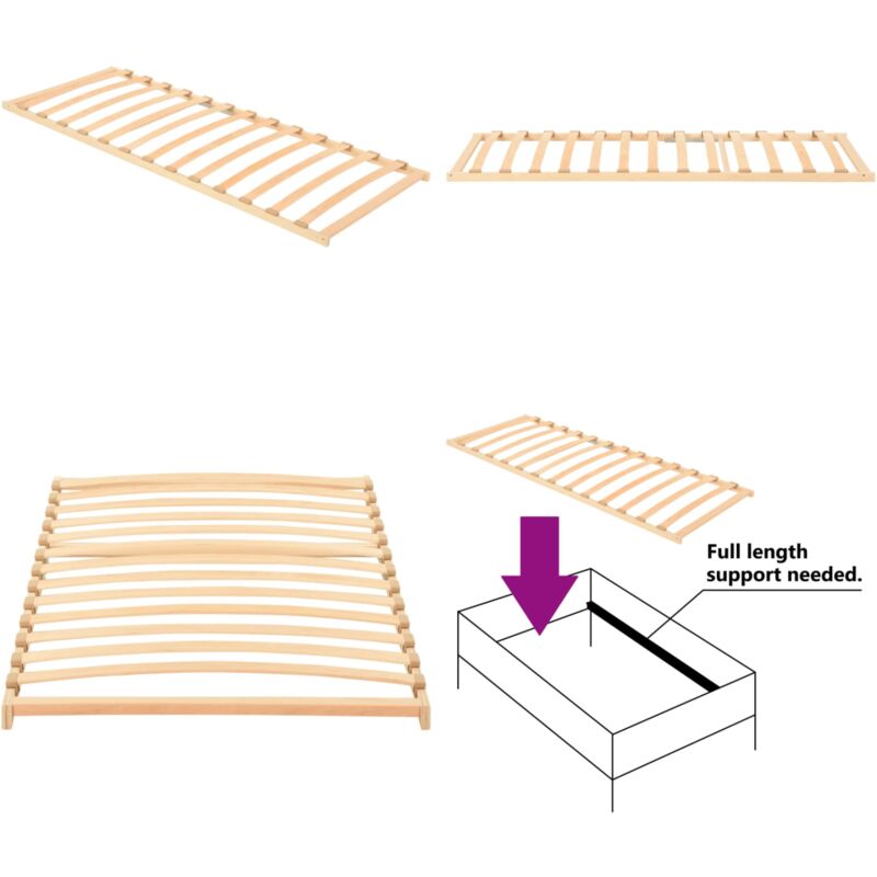 Vidaxl - Sommier à lattes sans matelas avec 13 lattes 70x200 cm - Sommier à Lattes - Sommier Bois - Cadre Lit - Lit Double - Literie - Home & Living