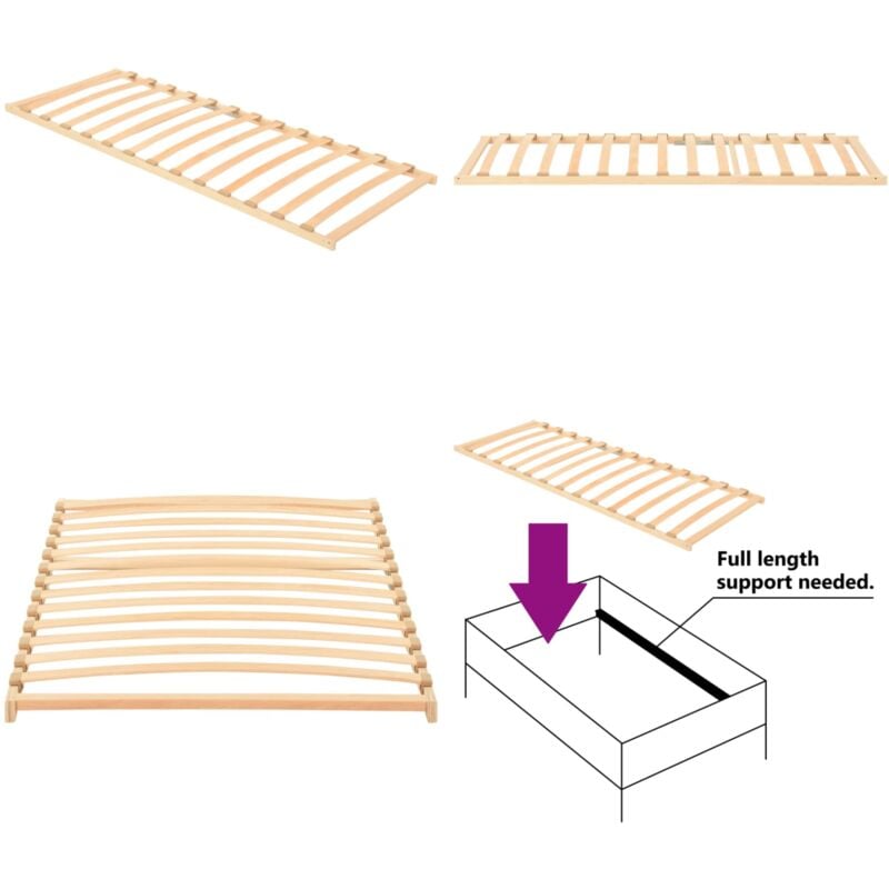 Vidaxl - Sommier à lattes sans matelas avec 13 lattes 80x200 cm - Sommier à Lattes - Sommier Bois - Cadre Lit - Lit Double - Literie - Home & Living