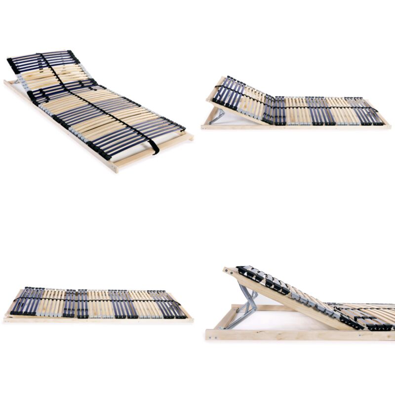 Sommier à lattes sans matelas avec 42 lattes 7 zones 80x200 cm - Sommier à Lattes - Base De Lit - Cadre à Lattes - Lit Double - Lit 80x200 - Home &