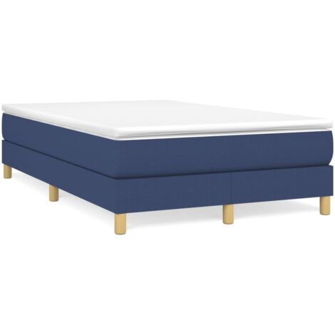 Sommier à lattes de lit avec matelas bleu 120x190 tissu