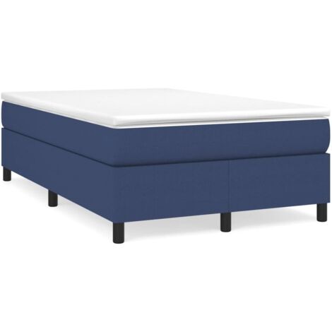 Sommier à lattes de lit avec matelas bleu 120x190 tissu