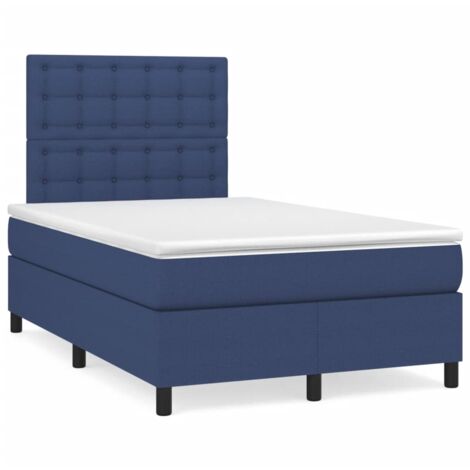 Sommier à lattes de lit avec matelas bleu 120x190 tissu