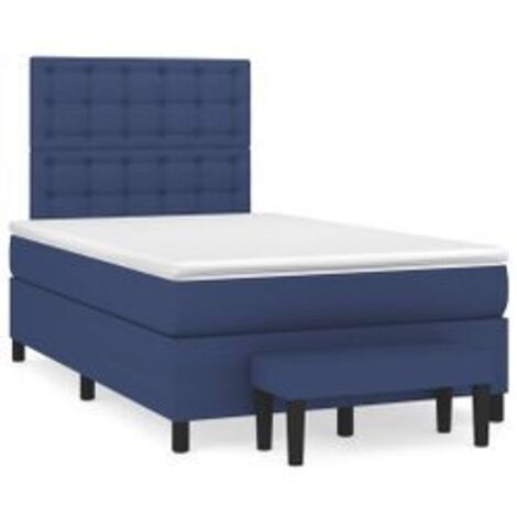Sommier à lattes de lit avec matelas Bleu 120x200 Tissu