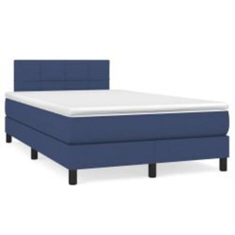 Sommier à lattes de lit avec matelas Bleu 120x200 Tissu
