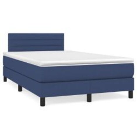 Sommier à lattes de lit avec matelas Bleu 120x200 Tissu