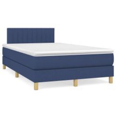 Sommier à lattes de lit avec matelas Bleu 120x200 Tissu