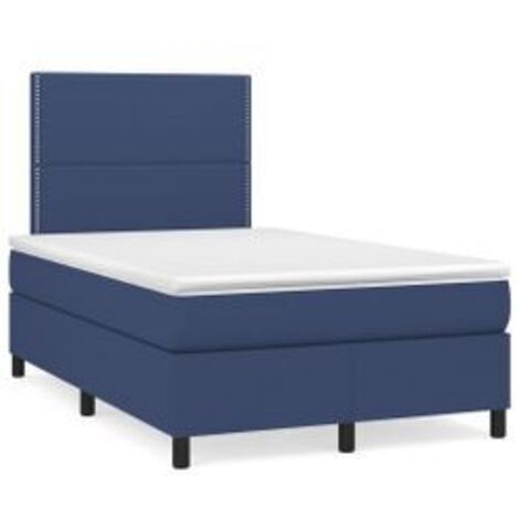 Sommier à lattes de lit avec matelas Bleu 120x200 Tissu