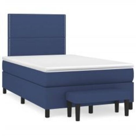 Sommier à lattes de lit avec matelas Bleu 120x200 Tissu